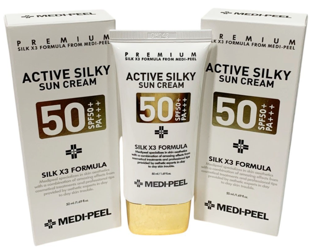 MEDI PEEL Active Silky Sun Cream SPF50+ PA+++ 50ml /1.69oz Exp 02/28 SET of 2