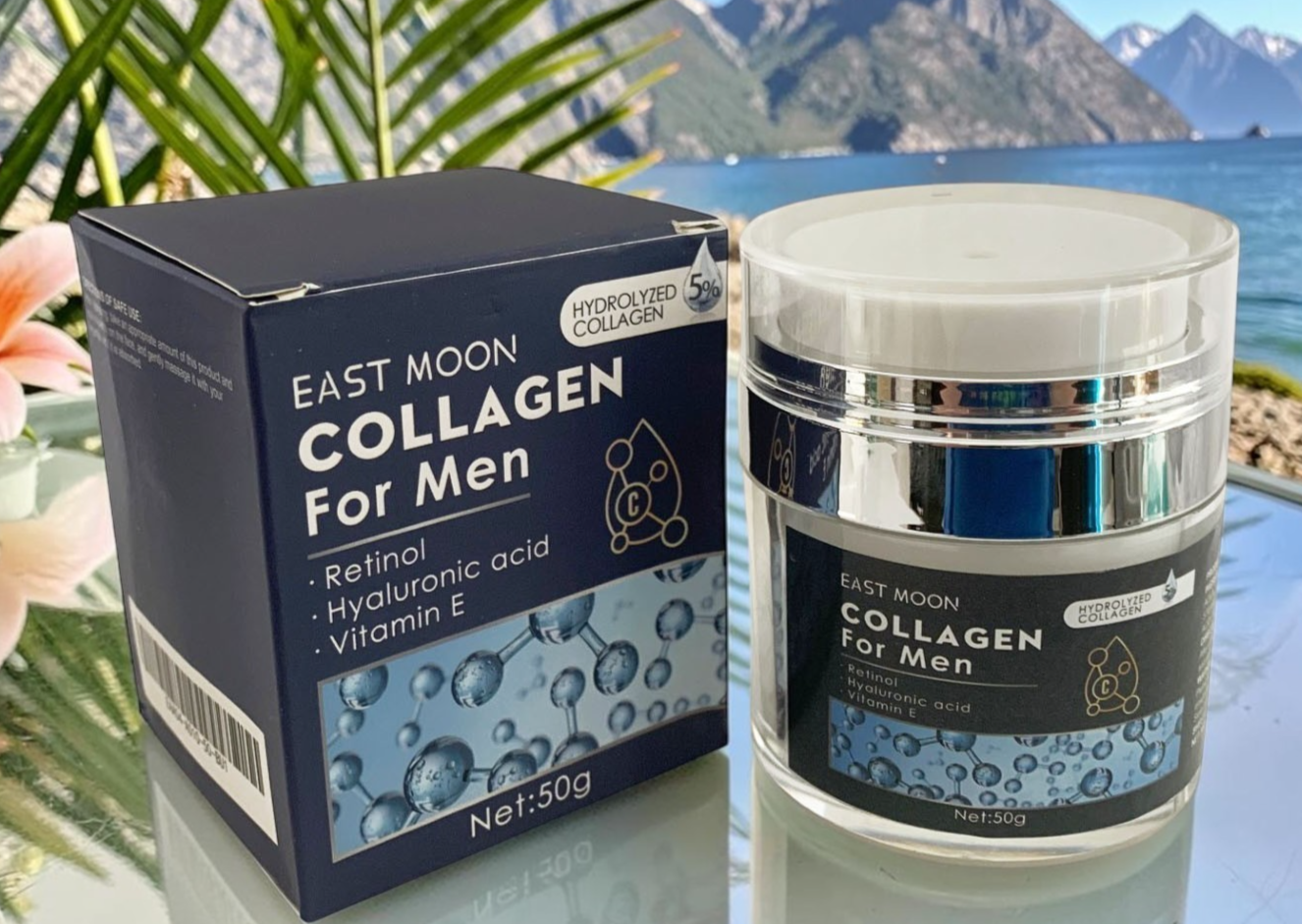 COLLAGEN CREAM for MEN Anti WRINCLE with RETINOL HYALURONIC ACID VITAMIN E 1.7oz