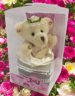 I Love You Bear With Heart Shaped Jewelry Gift Box White