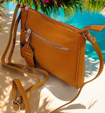 New Orange Cowhide Leather Small Handbag Crossbody Shoulder Bag  Purse for Women