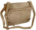 IVORY WOMEN MEDIUM COWHIDE LEATHER CROSS BODY SHOULDER BAG HANDBAG PURSE HOBO
