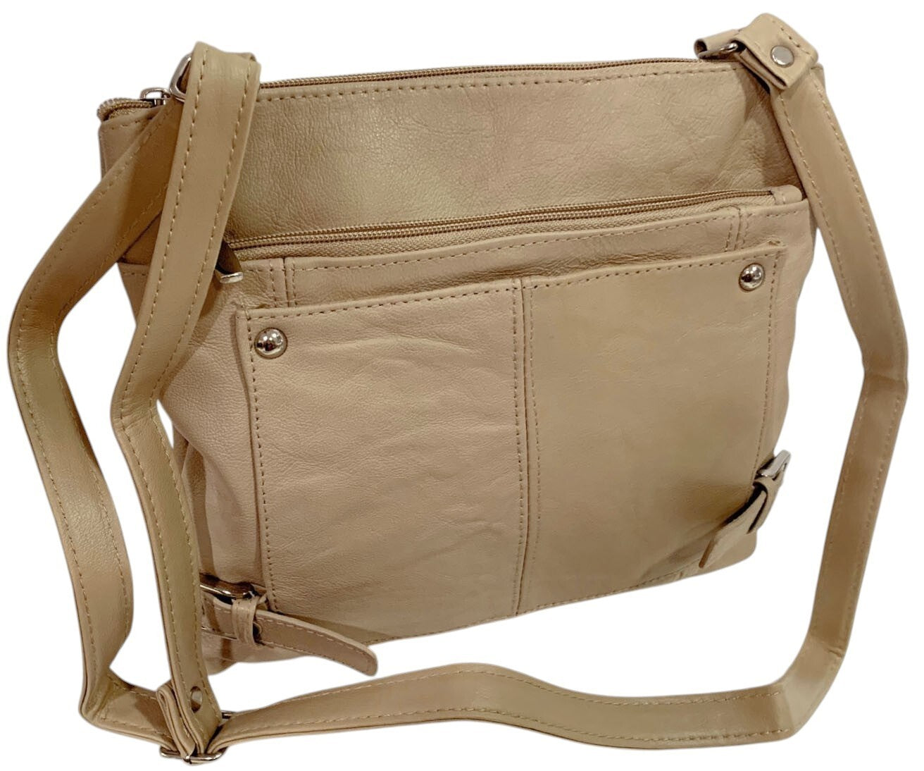 IVORY WOMEN MEDIUM COWHIDE LEATHER CROSS BODY SHOULDER BAG HANDBAG PURSE HOBO