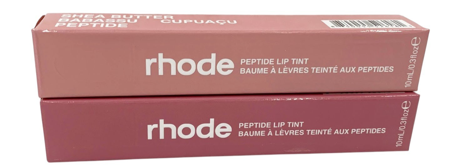 Rhode Peptide Lip Tint 10ml Shea Butter Sheer SET of 2: SALTY TAN & RIBBON