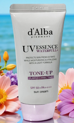 D'ALBA WATERFULL UV ESSENCE TONE-UP VEGAN PURPLE CORRECTING SUNSCREEN as Picture