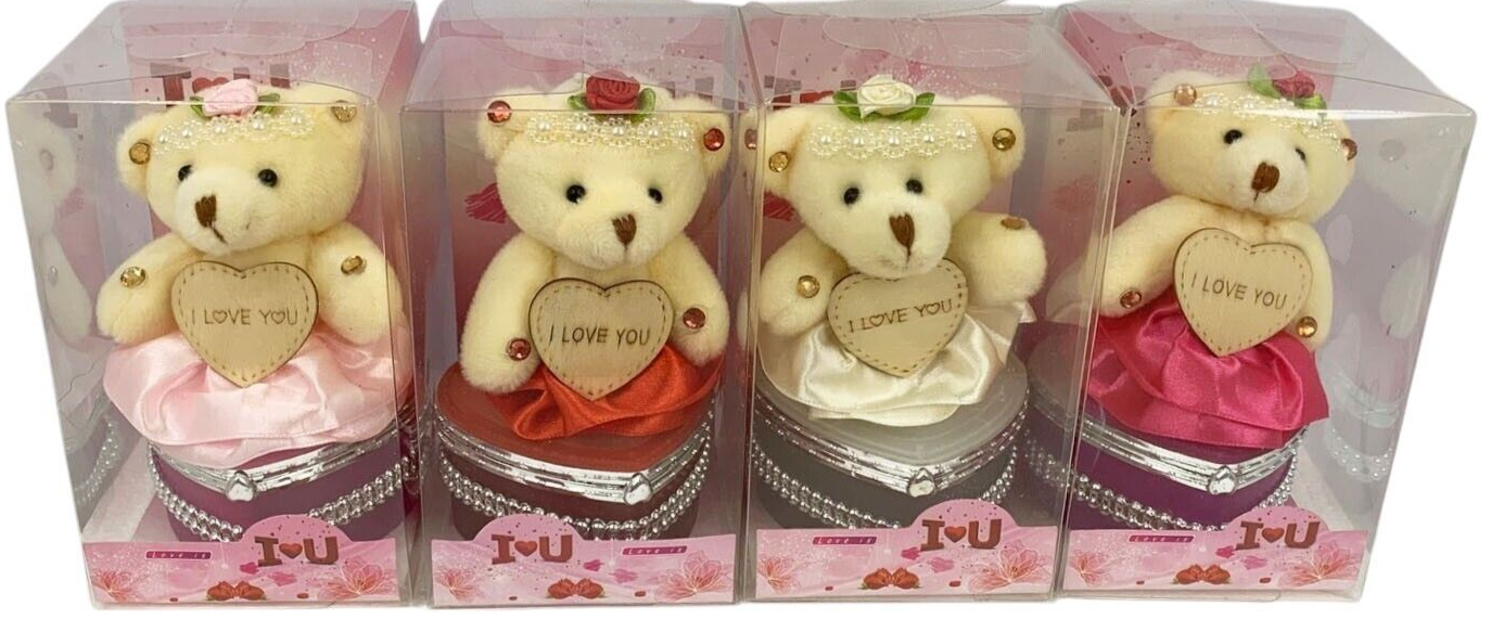 I Love You Bear With Heart Shaped Jewelry Gift Boxes SET OF 4 as On The Pictures