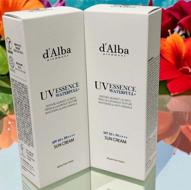 D'ALBA UV ESSENCE VEGAN WATERFULL+SUN CREAM WHITENING & ANTI-WRINKLE BLUE-2PCS