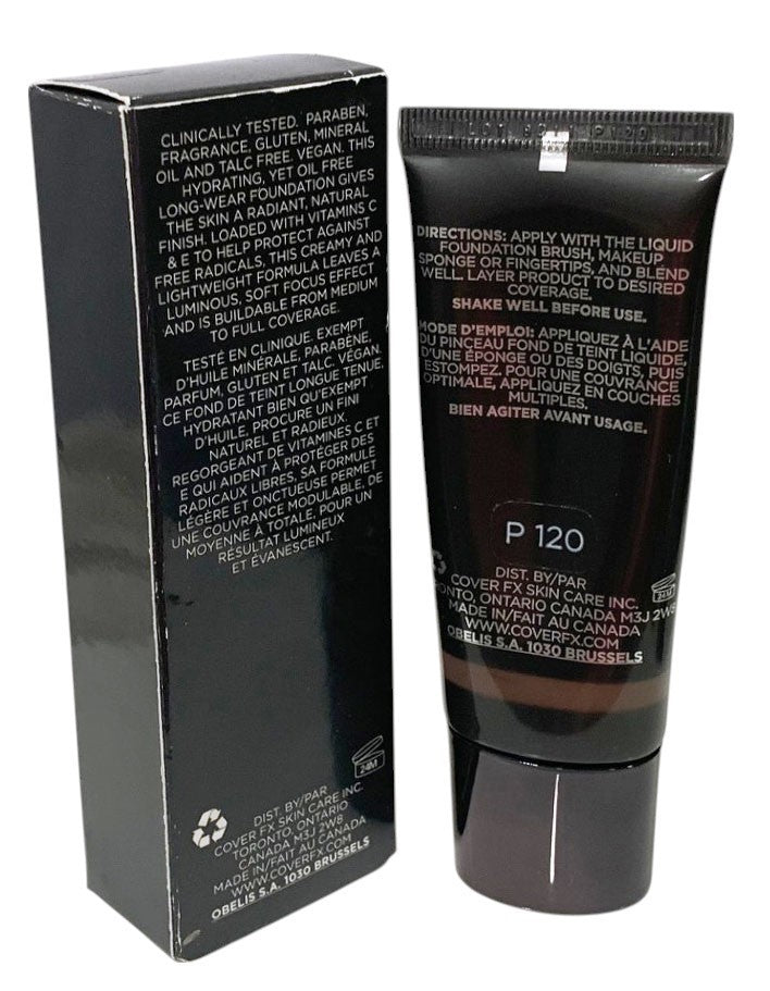 Cover FX Natural Finish Foundation - P 120 - 1oz/30ml -Sealed New in Box