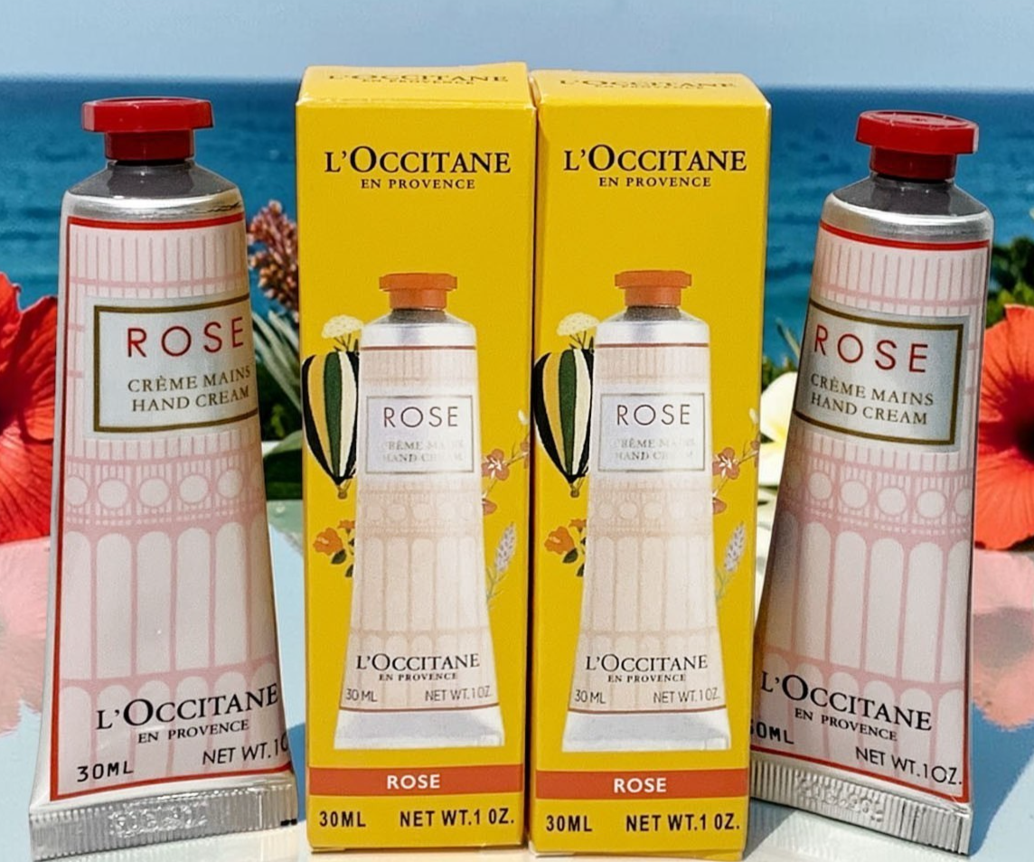 L’Occitane Provence Around The World Rose Hand Cream 30ml/1oz Set of 2 Ex 7/28