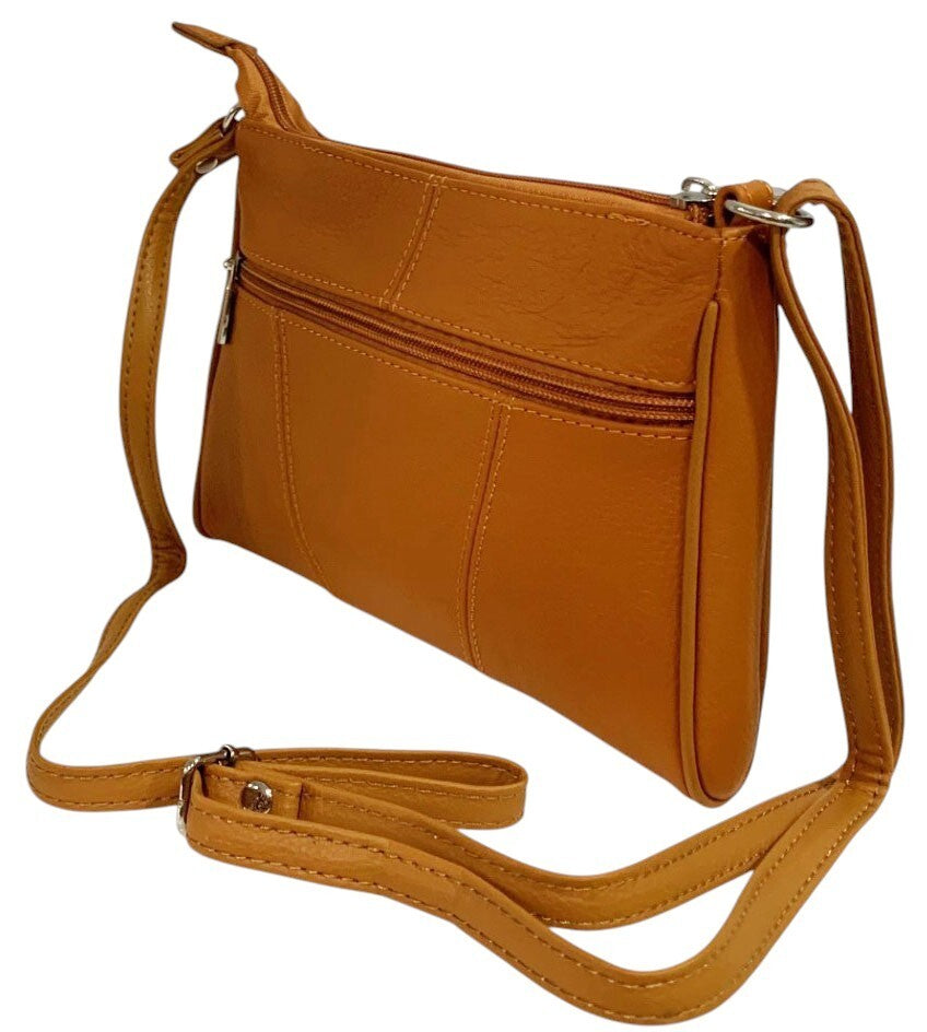 New Orange Cowhide Leather Small Handbag Crossbody Shoulder Bag  Purse for Women
