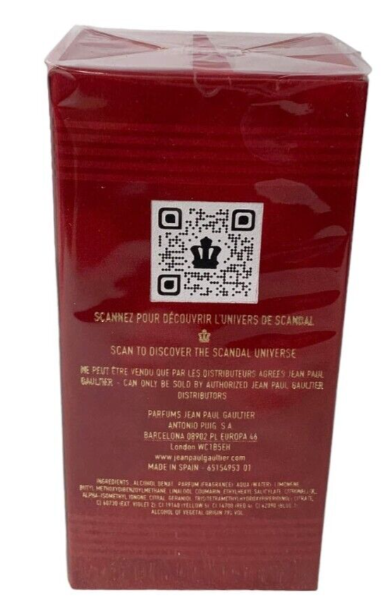 Jean Paul Gaultier Scandal Men EDT Spray 1.7oz / 50ml Authentic New Sealed Box
