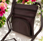 New PURPLE Leathers Crossbody Messenger Purse Bag 5 Pockets, Adjustable Strap