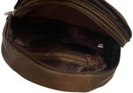 BROWN COWHIDE LEATHER UNISEX  BACKPACK SHOULDER BAG TRAVEL ORGANIZER