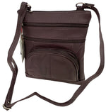 New PURPLE Leathers Crossbody Messenger Purse Bag 5 Pockets, Adjustable Strap
