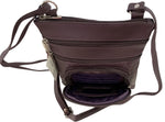 New PURPLE Leathers Crossbody Messenger Purse Bag 5 Pockets, Adjustable Strap