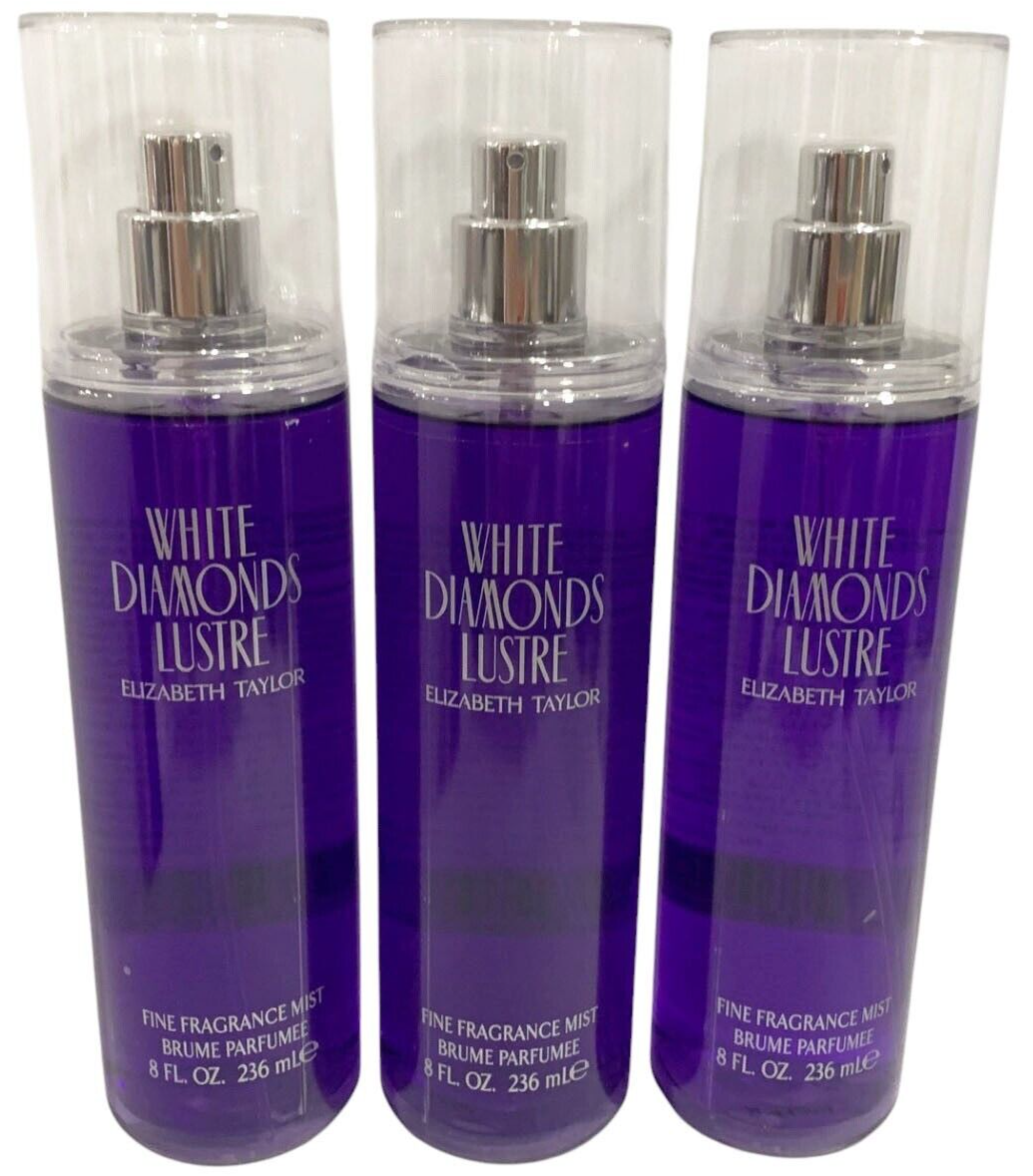 PACK OF 3 WHITE DIAMONDS LUSTRE Elizabeth Taylor Women Fragrance Mist 8.0 oz