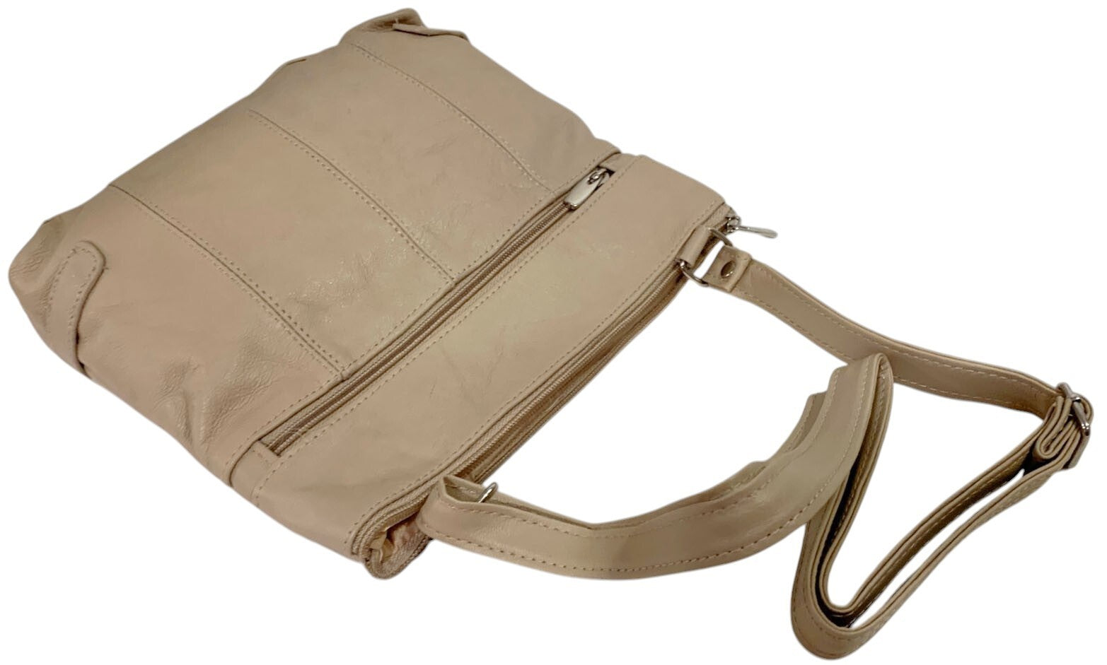 IVORY WOMEN MEDIUM COWHIDE LEATHER CROSS BODY SHOULDER BAG HANDBAG PURSE HOBO