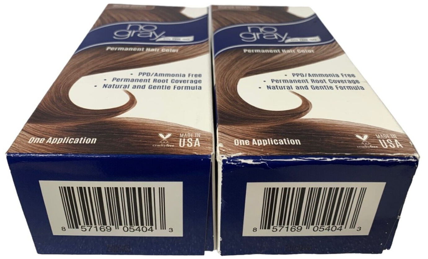 2-No Gray Permanent Root Touch up Ammonia Free MEDIUM BROWN Hair Color NIB