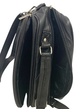 Black Large Leather Messenger Crossbody Shoulder Bag Handbag Satchel for Men