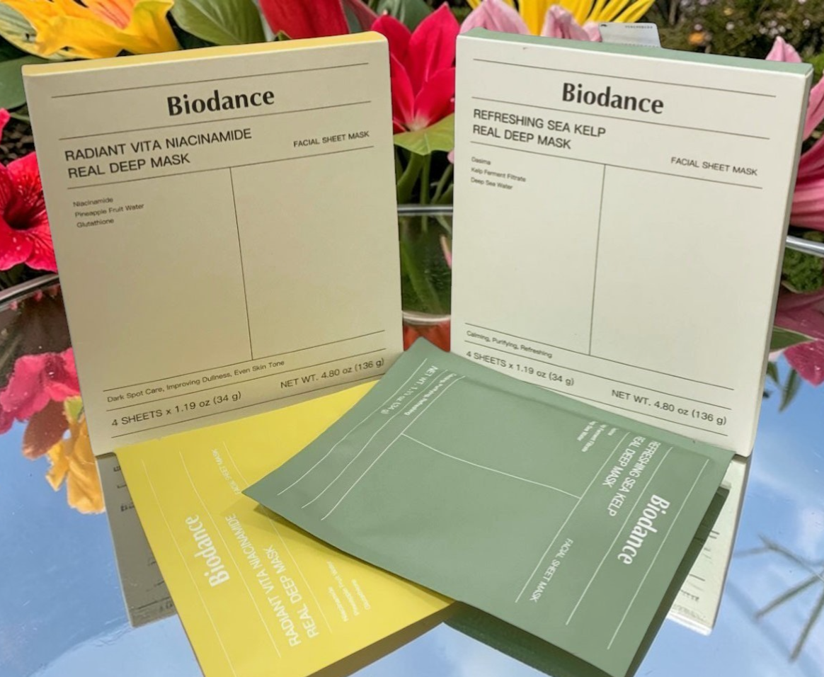 BIODANCE REFRESHING SEA KELP & VITA NIACINAMIDE REAL DEEP MASKS-8 Pack 4 of Each