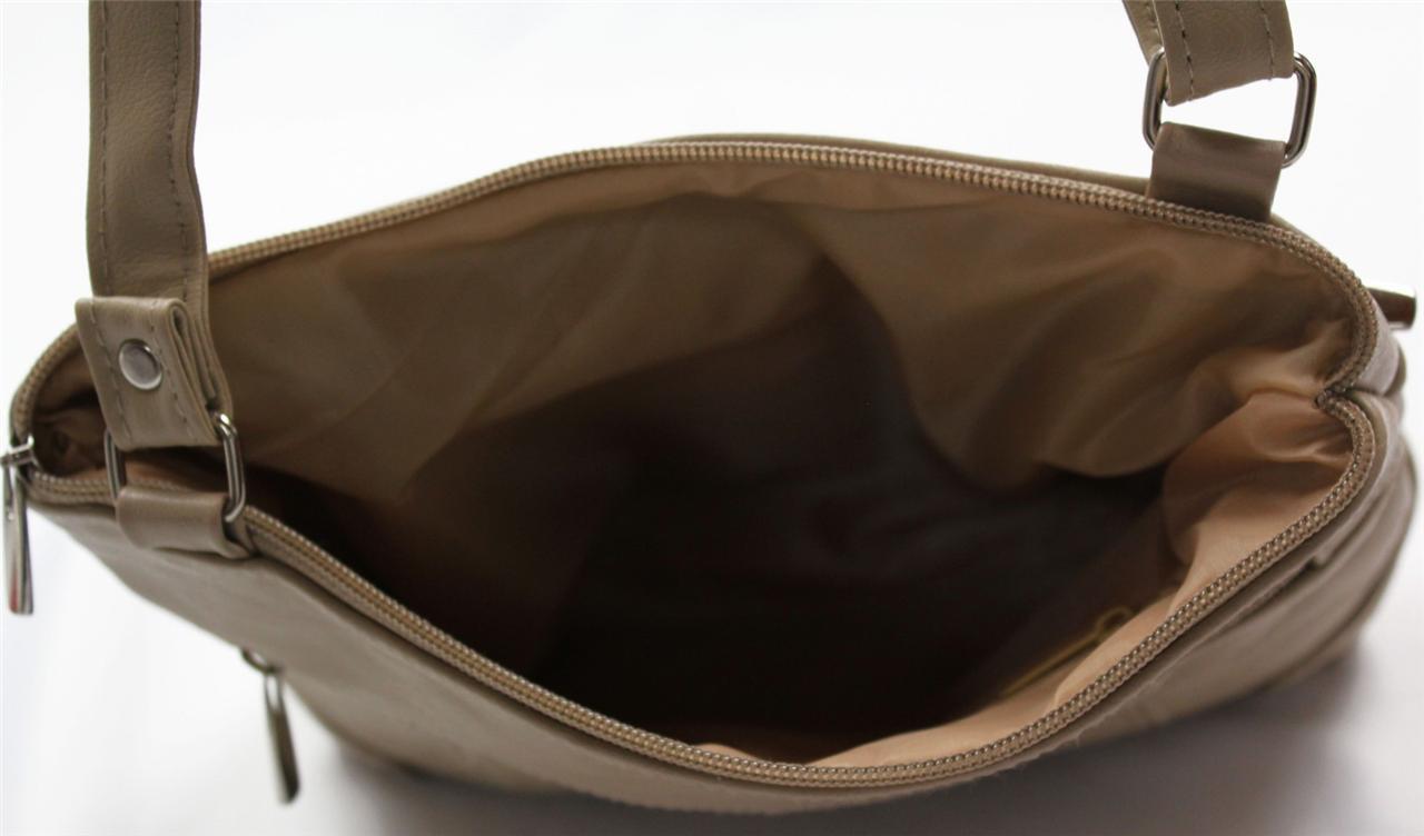IVORY MEDIUM WOMEN COWHIDE LEATHER STYLISH CROSS BODY SHOULDER BAG SATCHEL HOBO