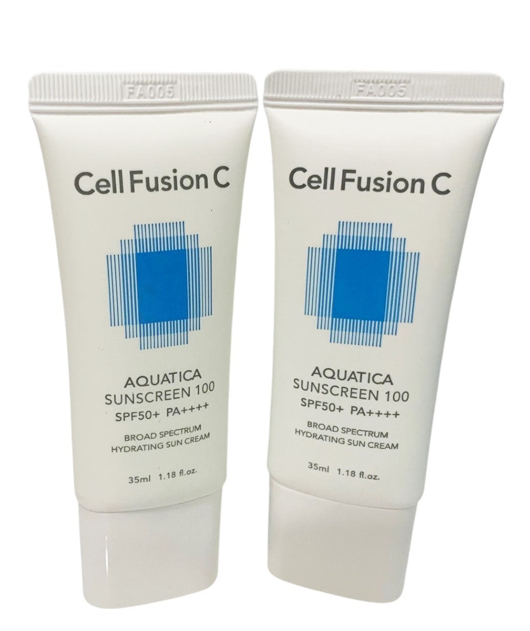Cell Fusion C Aquatica Sunscreen 100 SPF50+/PA++++ Hydrating Sun Cream Set of 2