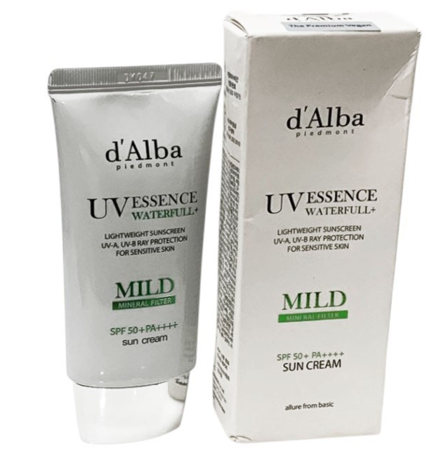 D'ALBA UV ESSENCE WATERFULL  MILD Sun Cream SPF50+ PA++++ 4 SENSITIVE SKIN 1.7oz