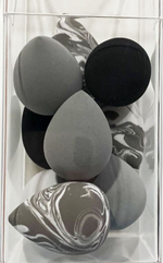 12 PC BEAUTY SPONGE SET NON LATEX ALLERGY FREE IN CLEAR ORGANIZER NEW IN BOX