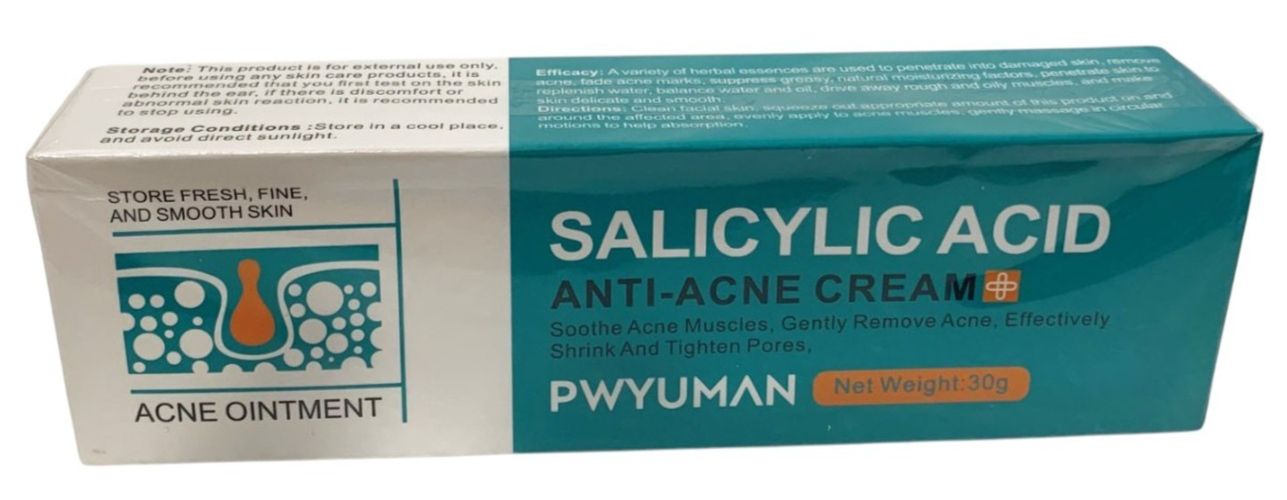 Salicylic Acid Acne Cream Anti-Pimple Spot Treatment Oil Control Skin Care 30ml