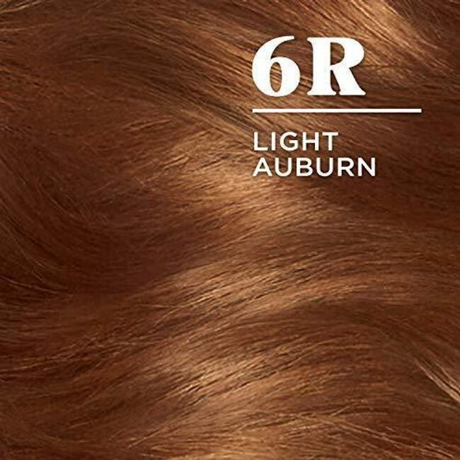 3-Clairol Nice'n Easy Permanent Hair Dye, 6R Light Auburn 100% Gray Coverage
