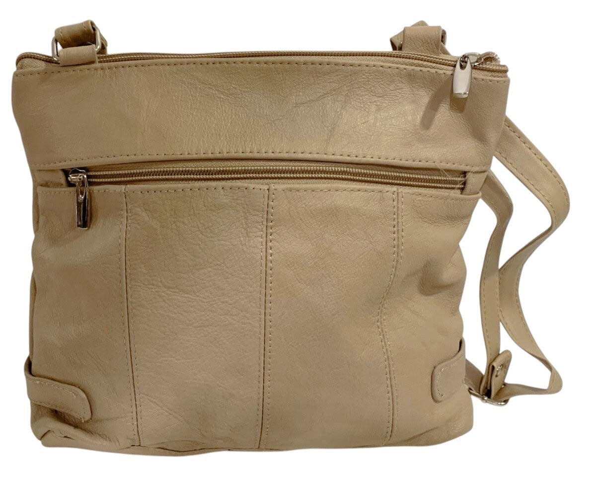 IVORY WOMEN MEDIUM COWHIDE LEATHER CROSS BODY SHOULDER BAG HANDBAG PURSE HOBO