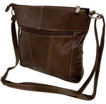 BROWN WOMEN MEDIUM COWHIDE LEATHER CROSS BODY SHOULDER BAG HANDBAG PURSE HOBO
