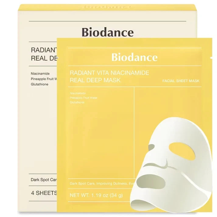 BIODANCE REFRESHING SEA KELP & VITA NIACINAMIDE REAL DEEP MASKS-8 Pack 4 of Each
