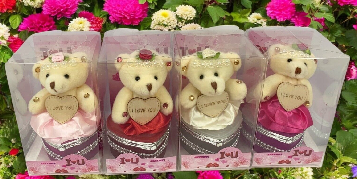I Love You Bear With Heart Shaped Jewelry Gift Boxes SET OF 4 as On The Pictures