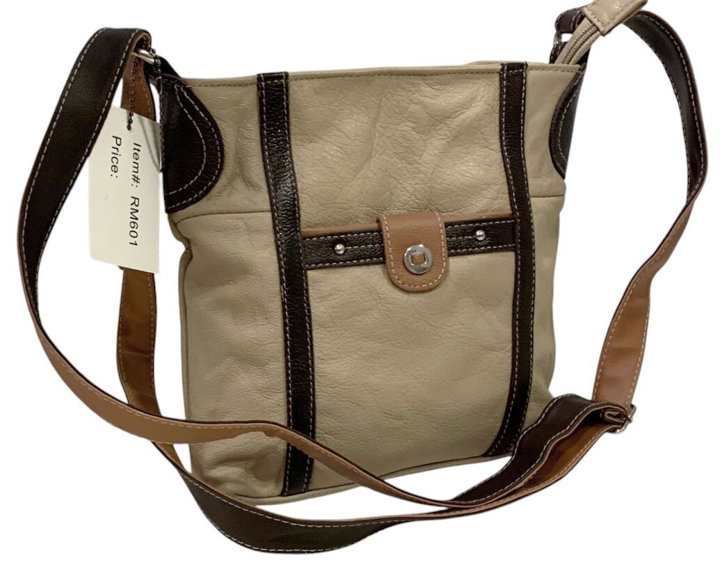 IVORY WOMENS MEDIUM COWHIDE LEATHER CROSS BODY SHOULDER MESSENGER BAG HANDBAG