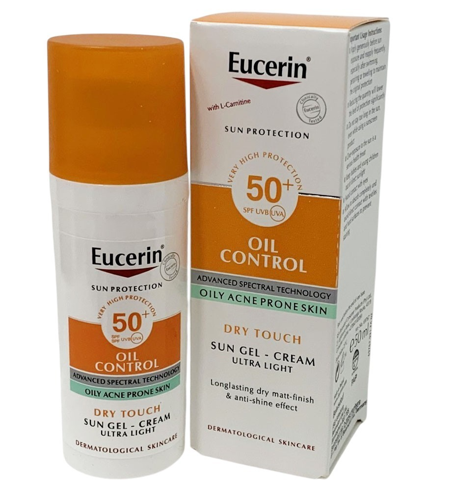 Eucerin Oil Control Dry Touch Sun Gel Cream Ultra Light Acne Skin SPF50+ 50ml