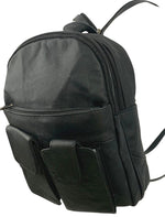 BLACK COWHIDE LEATHER UNISEX  BACKPACK SHOULDER BAG TRAVEL ORGANIZER