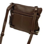 BROWN WOMEN MEDIUM COWHIDE LEATHER CROSS BODY SHOULDER BAG HANDBAG PURSE HOBO