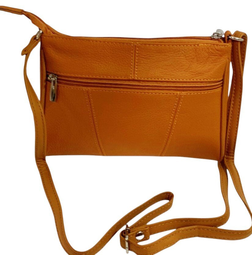 New Orange Cowhide Leather Small Handbag Crossbody Shoulder Bag  Purse for Women