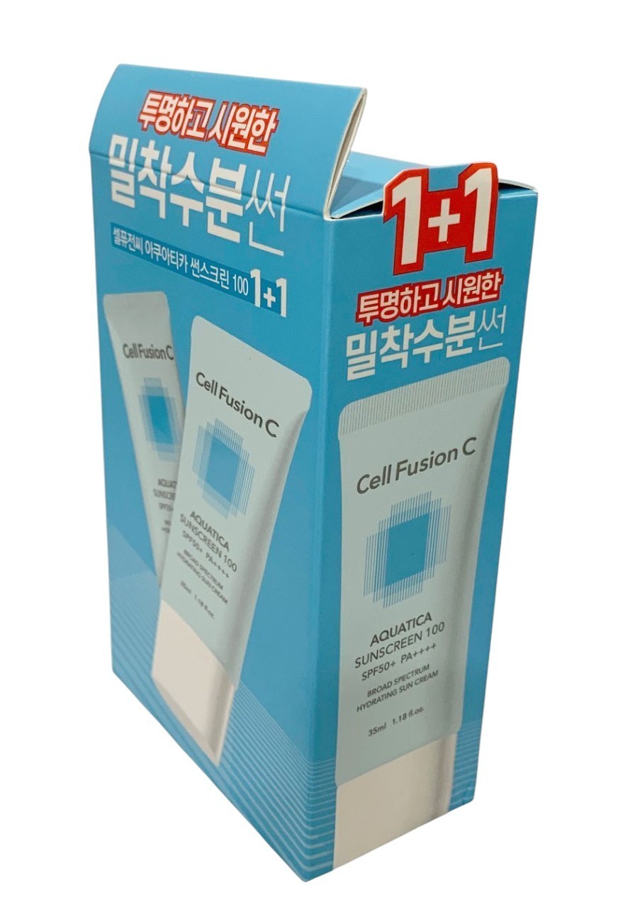 Cell Fusion C Aquatica Sunscreen 100 SPF50+/PA++++ Hydrating Sun Cream Set of 2