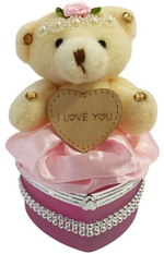 I Love You Bear With Heart Shaped Jewelry Gift Boxes SET OF 4 as On The Pictures