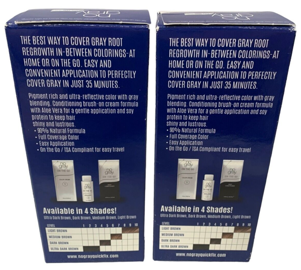 2-No Gray Permanent Root Touch up Ammonia Free MEDIUM BROWN Hair Color NIB