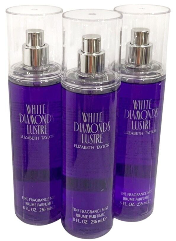 PACK OF 3 WHITE DIAMONDS LUSTRE Elizabeth Taylor Women Fragrance Mist 8.0 oz