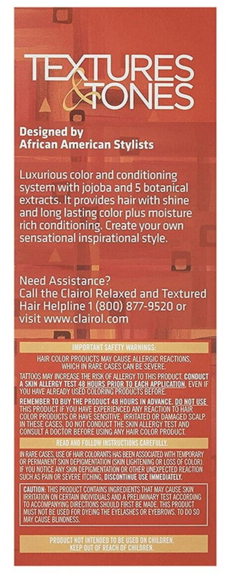 Clairol Textures & Tones Permanent Haircolor Fade Resistant 4RV Blazing Burgundy
