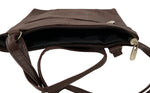 Brown Dark Cowhide Leather Small Handbag Crossbody Shoulder Bag  Purse for Women