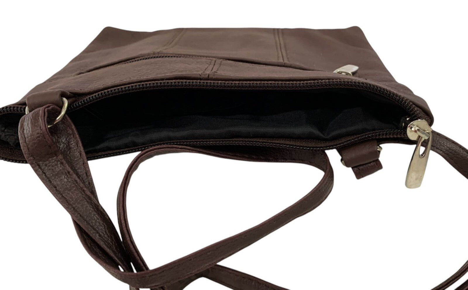Brown Dark Cowhide Leather Small Handbag Crossbody Shoulder Bag  Purse for Women