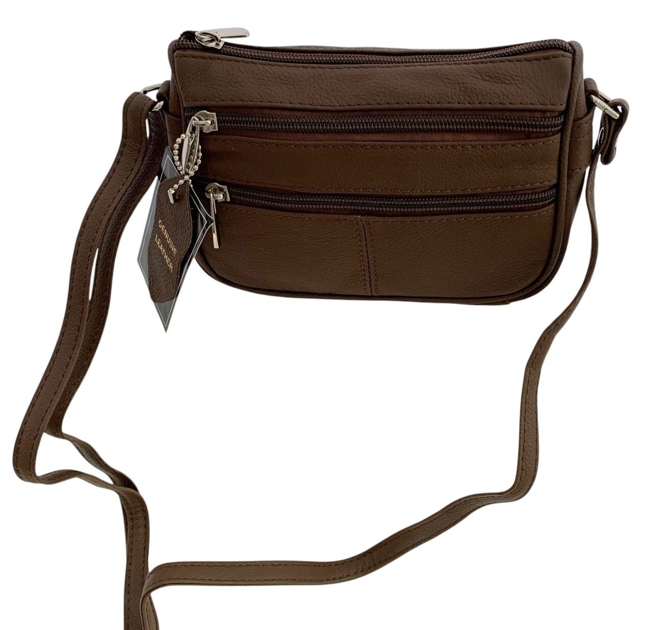 Brown Soft Cowhide Leather Small Handbag Crossbody Shoulder Bag  Purse for Women