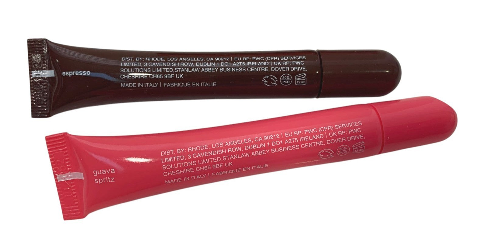 Rhode Peptide Lip Tint 10ml Shea Butter Sheer SET of 2 GUAVA SPRITZ & ESPRESSO