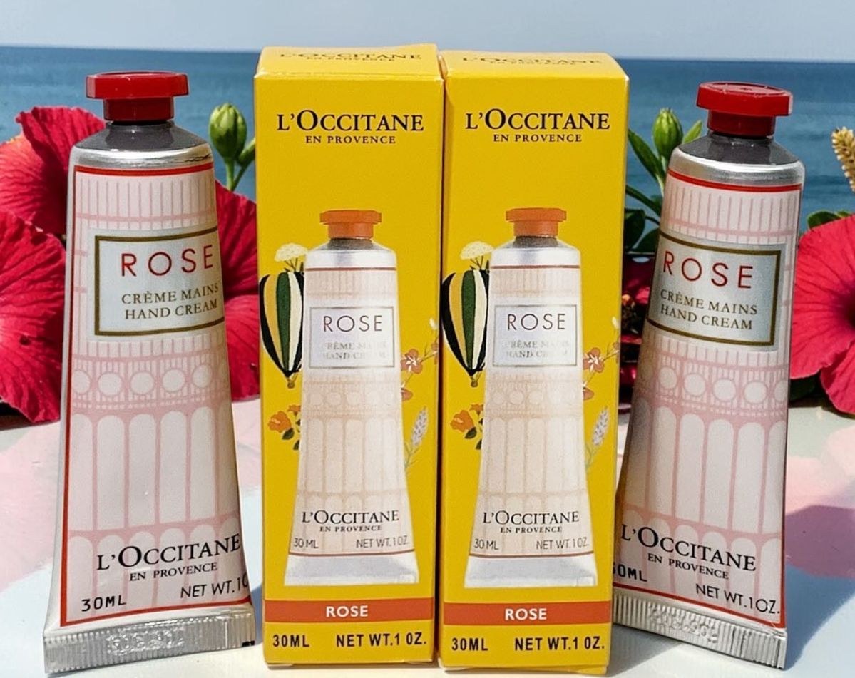 L’Occitane Provence Around The World Rose Hand Cream 30ml/1oz Set of 2 Ex 7/28
