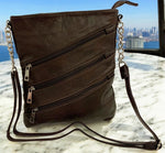 BROWN LARGE SOFT LEATHER MESSENGER SHOULDER BAG CROSS BODY SATCHEL FOR MEN/WOMEN
