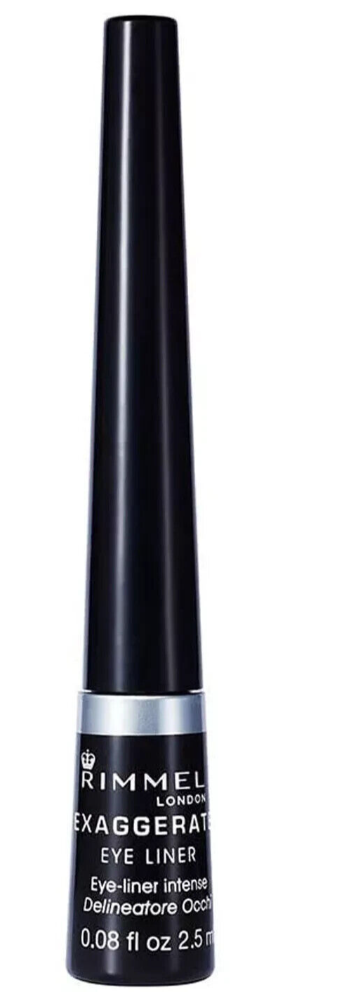 2- Rimmel Exaggerate Eyeliner 001 Black Precise High Intensity Color NEW SEALED